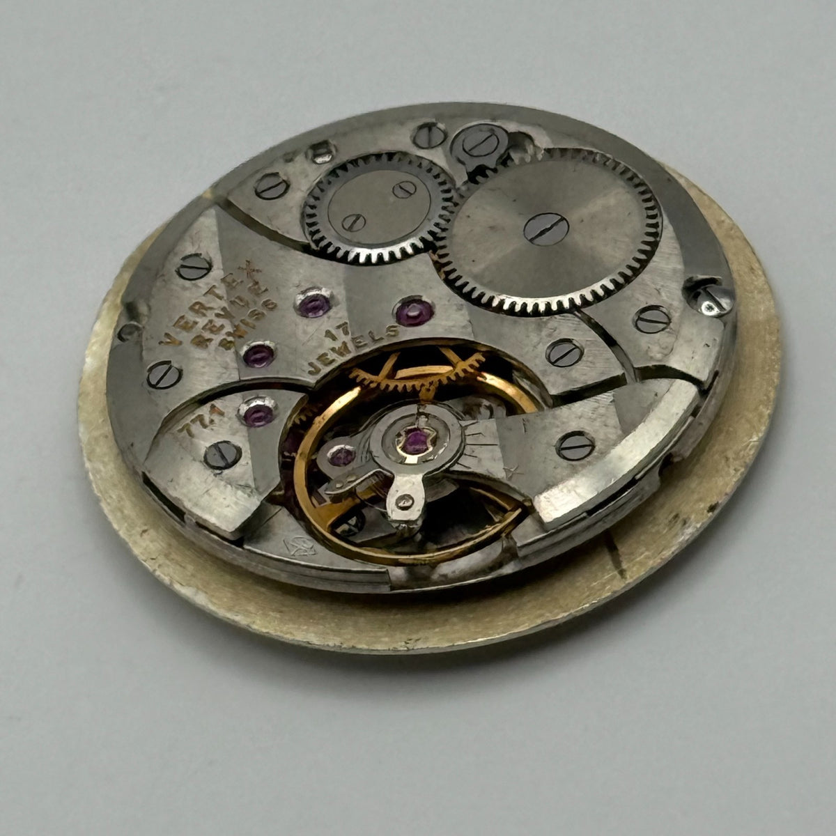 Vertex Revue 77.1 Watch Movement 17 Jewels Swiss Running Manual Wind Parts 26mm