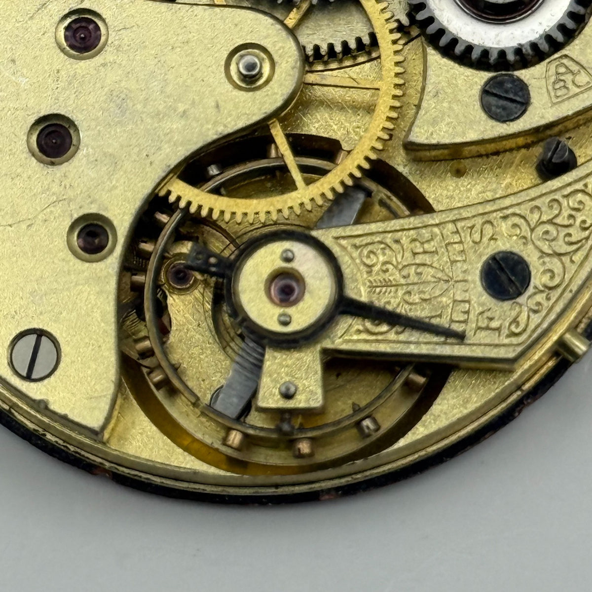 ABC Pocket Watch Movement Running Open Face 24 Hour Dial Parts Repair 40mm