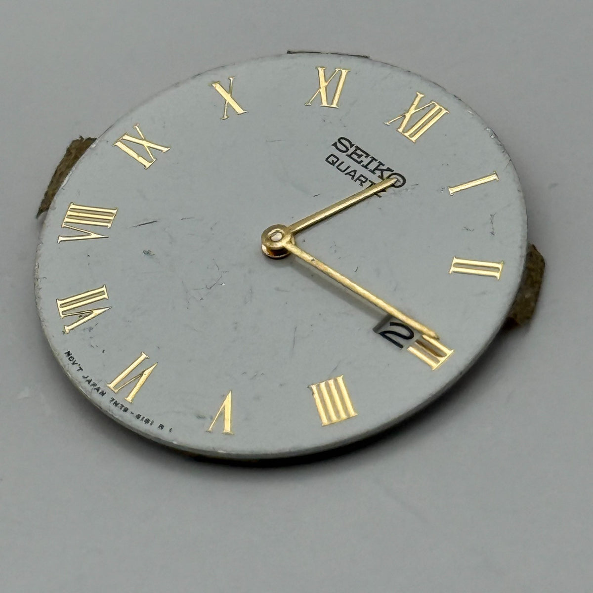 Seiko 7N20-6161 Watch Dial White Japan Vintage Spare Parts Repair 26.4mm