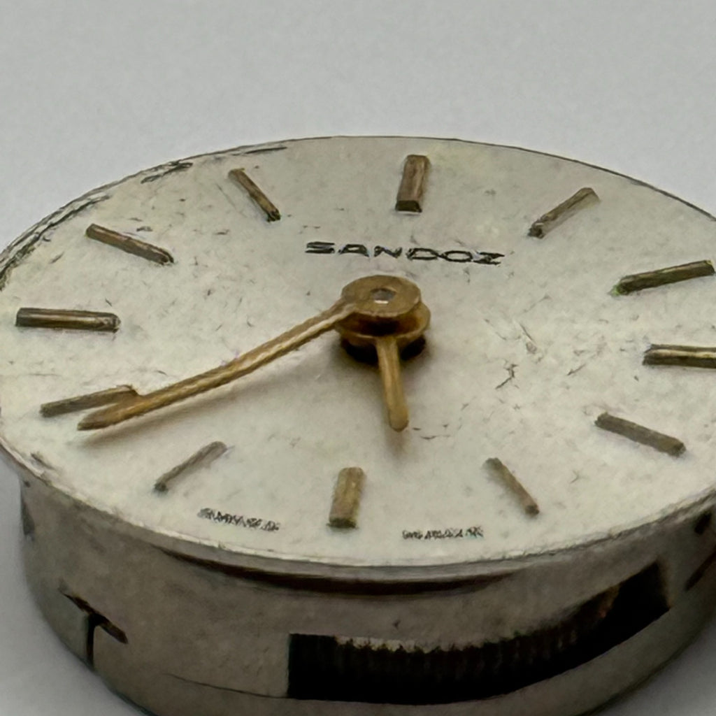 FE 68E4 Watch Movement Sandoz 17 Jewels Swiss Manual Wind Parts Repair 13.1mm