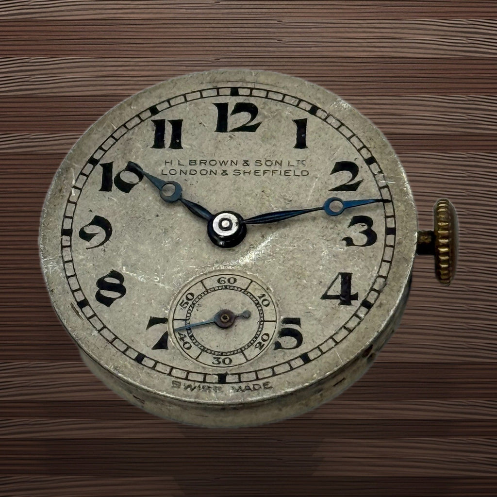 HL Brown & Son London & Sheffield Watch Movement - For Parts / Repair - 22mm