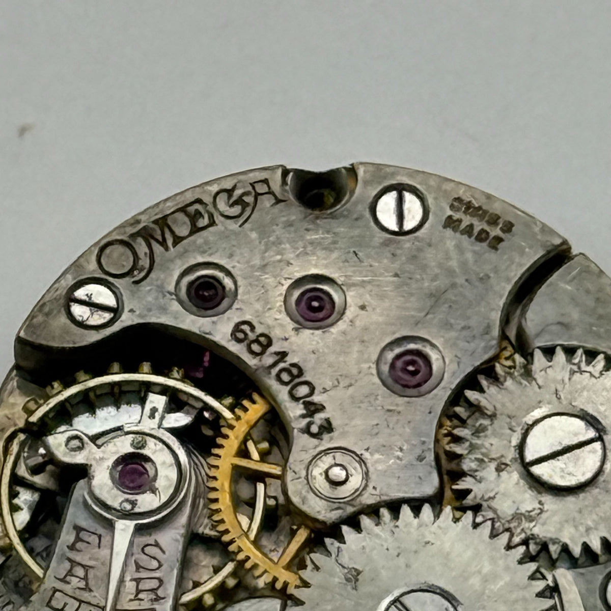 Omega 19.4S Watch Movement - Rare Calibre For Restoration Or Parts Use 19.7mm