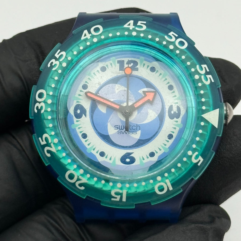 Vintage Swatch Scuba 200 Watch SDN110 Pacific Beach 1994 ETA Quartz 40mm Parts 