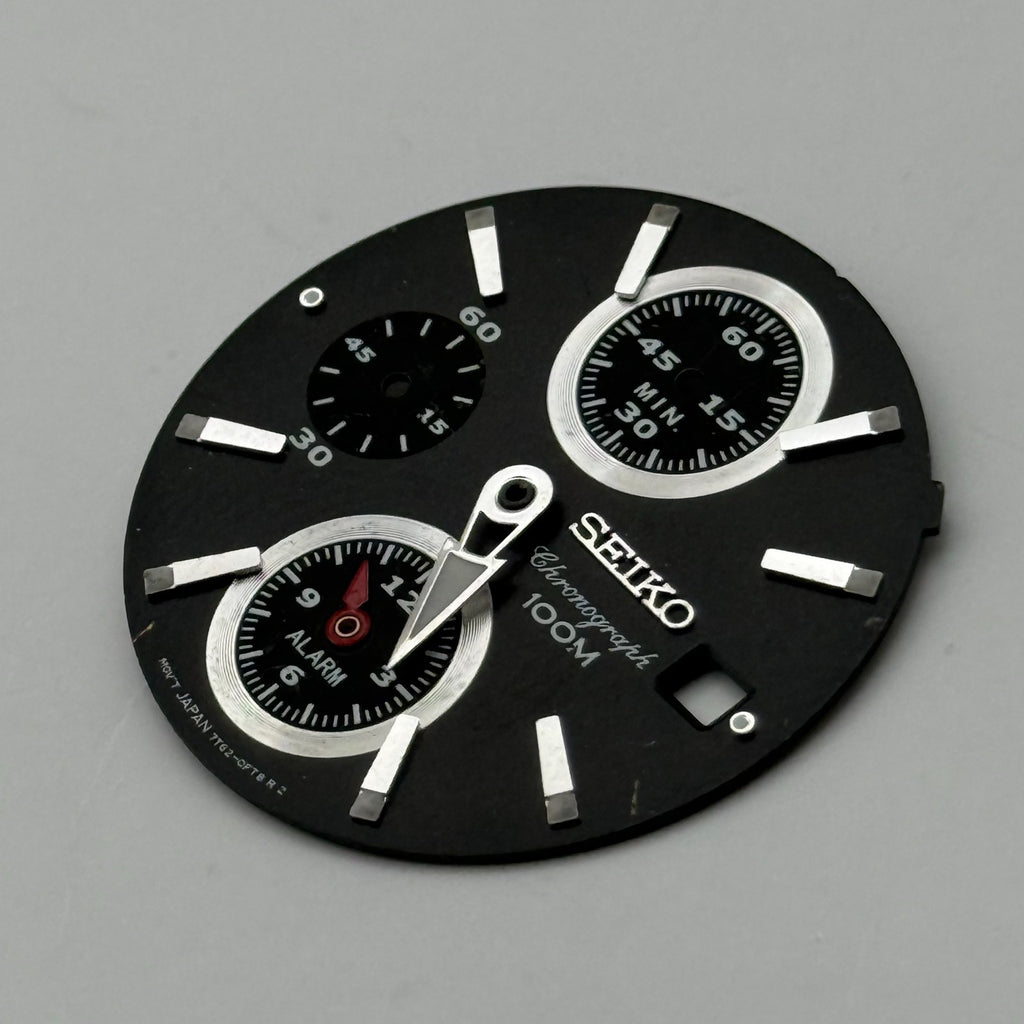 Seiko 7T62-0FT8 Watch Dial Chronograph Alarm 100M Spare Parts Repair 27.4mm