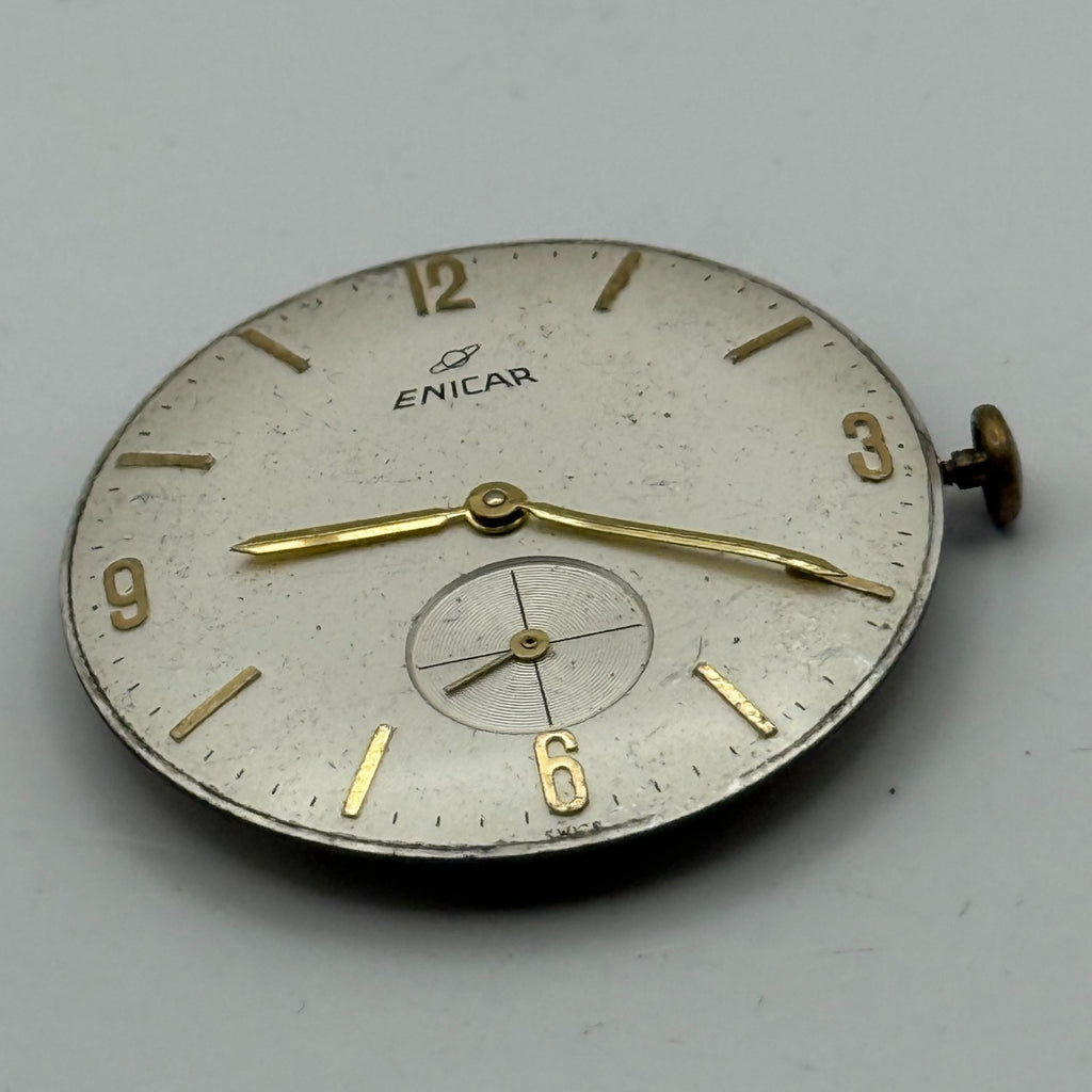Enicar 1012B Watch Movement A-R 17 Jewels Running Manual Wind Vintage Parts 26mm