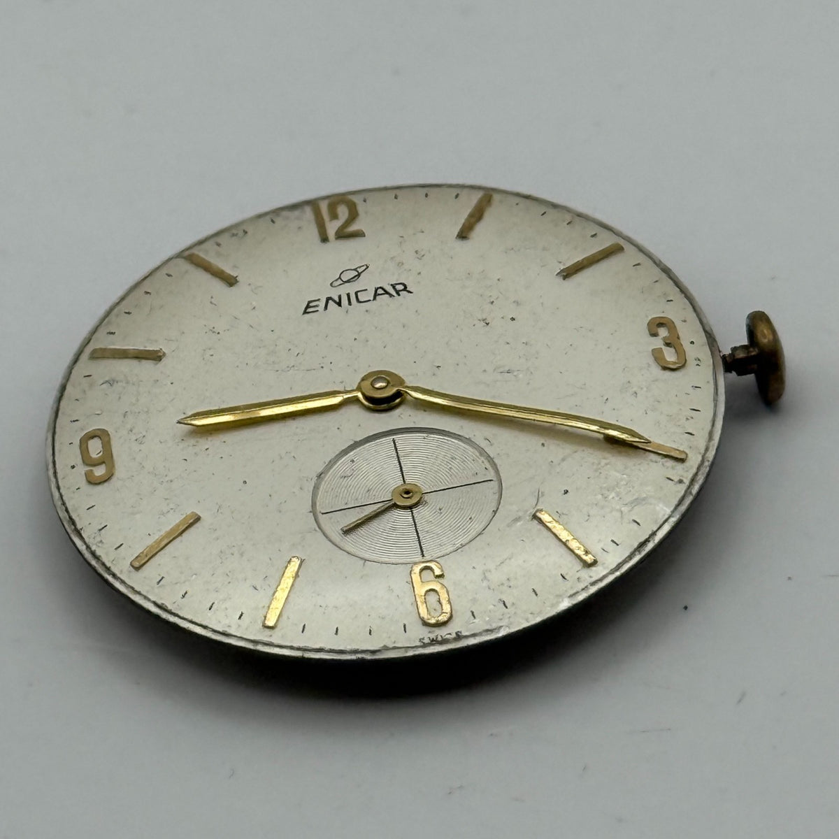 Enicar 1012B Watch Movement A-R 17 Jewels Running Manual Wind Vintage Parts 26mm