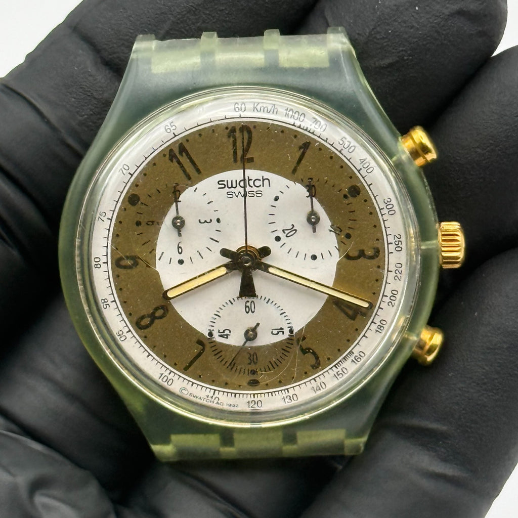 Vintage Swatch Chrono Watch SCG100 Golden Globe 1992 ETA Quartz Swiss 39mm Parts
