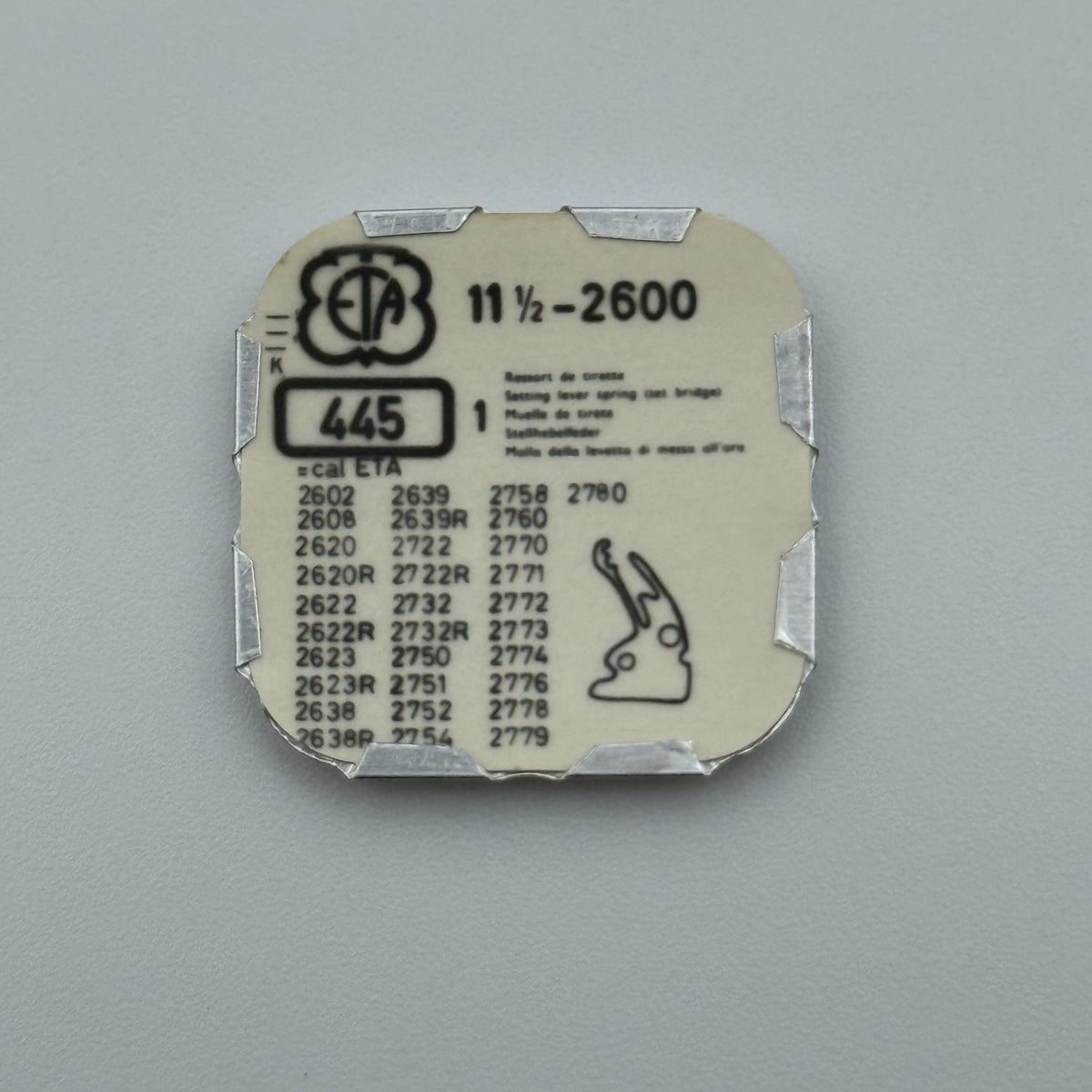 ETA 2600 Setting Lever Spring - 11 1/2 - 445 - New Old Stock - Watch Parts