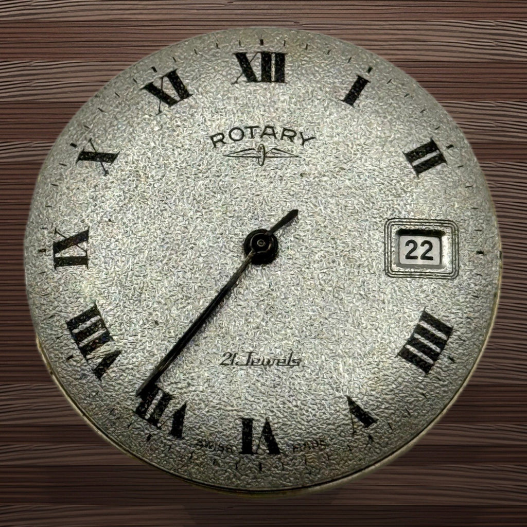 AS 1702/03 Watch Movement A. Schild Rotary Rare Glitter Dial Date Parts 30.5mm