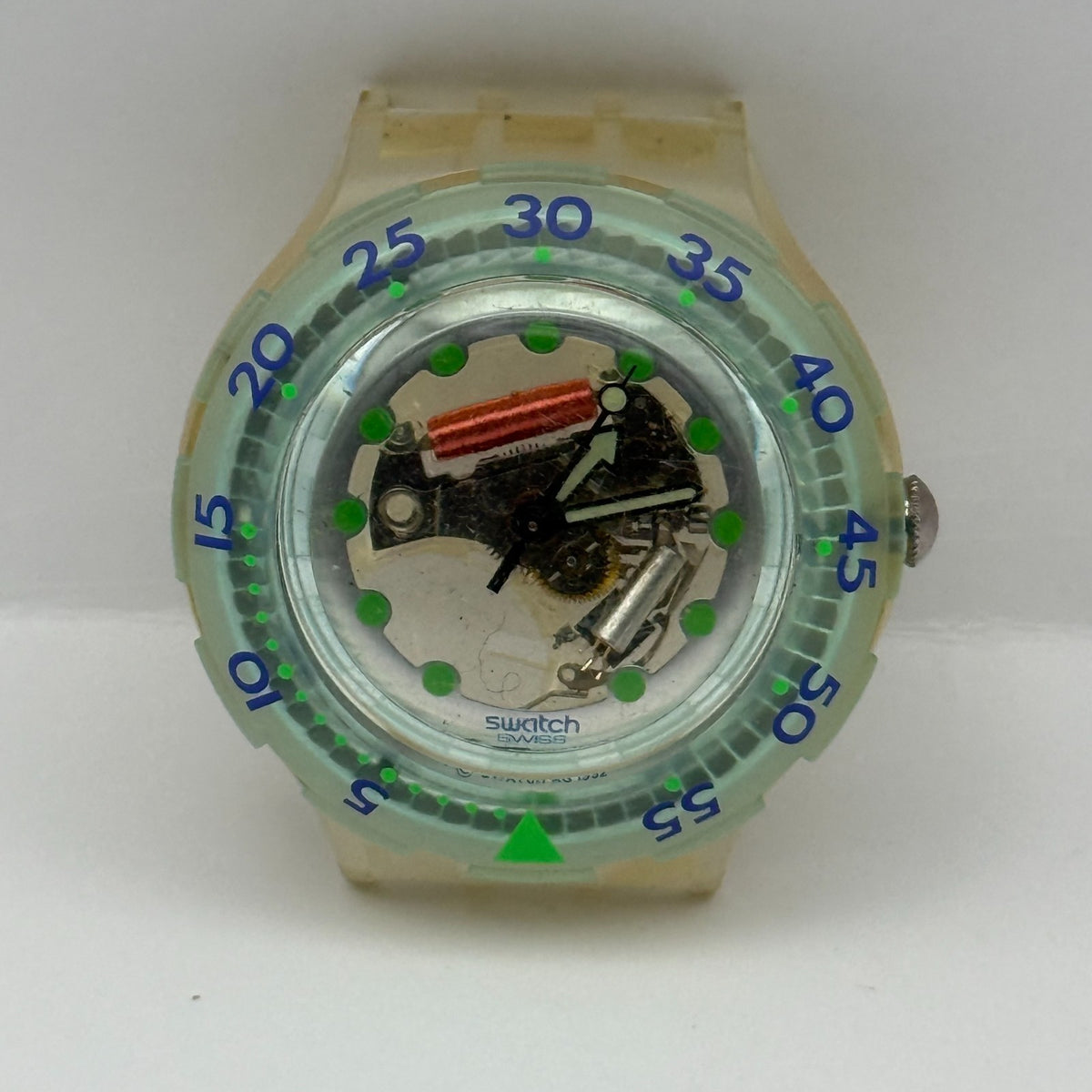 Vintage Swatch Scuba 200 Watch SDK107 Blue Ice 1995 ETA Quartz Swiss 40mm Parts 