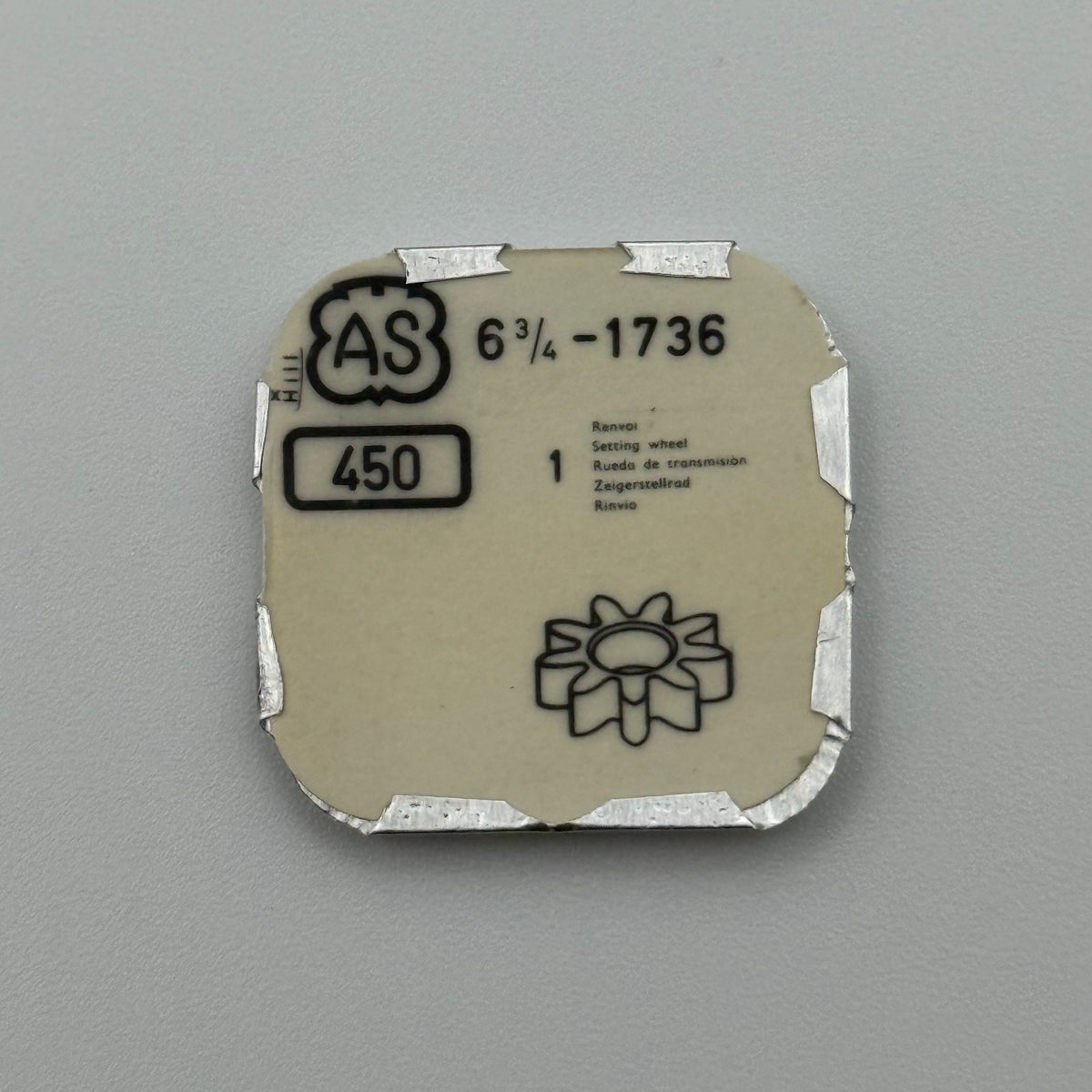 AS 1736 Setting Wheel - 6 3/4 - 450 - New Old Stock - Watch Parts