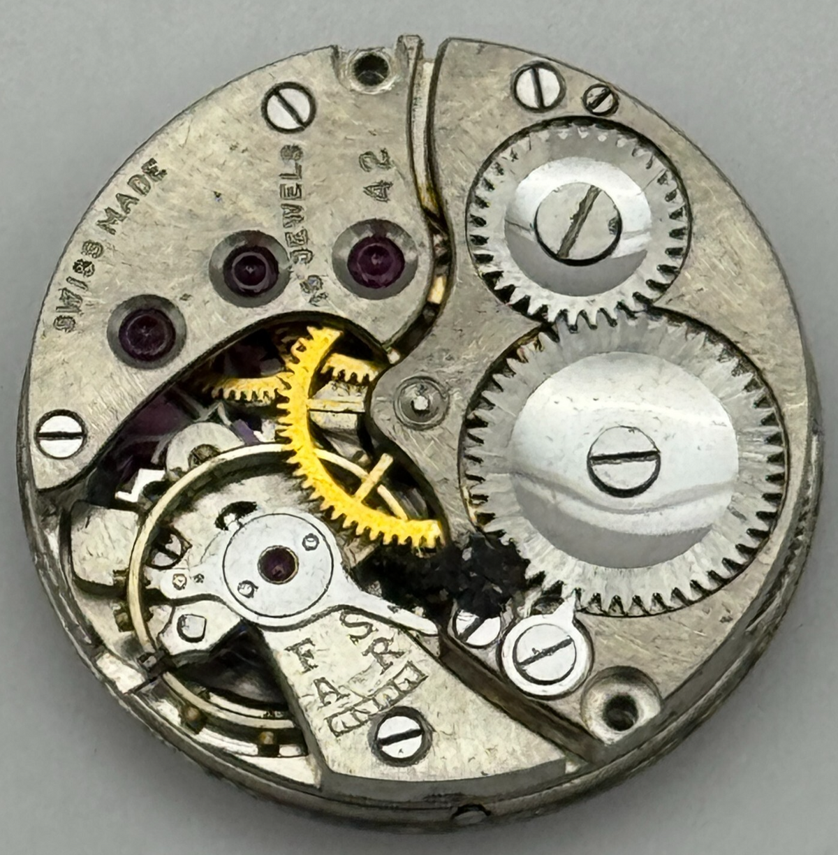 Revue Watch Movement Limit 42 Swiss Military Style Manual Wind Parts 19.7mm 