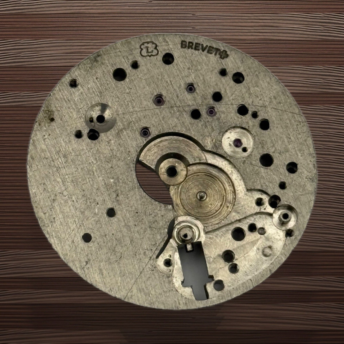 Landeron Brevet Watch Movement Main Plate Chronograph Vintage Swiss Parts 31.5mm