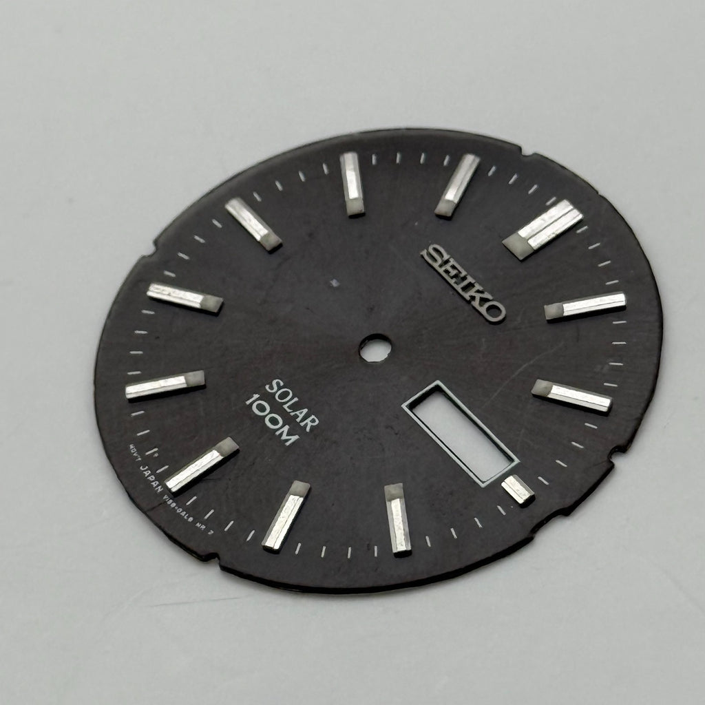 Seiko V158-0AL8 Watch Dial Solar 100M Black Japan Spare Parts Repair 32.2mm
