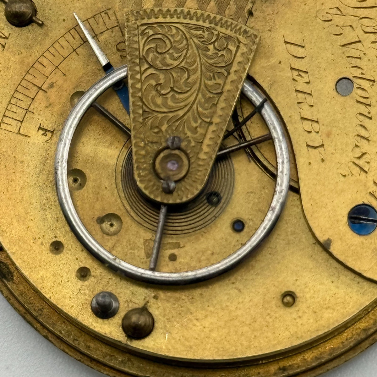 English Lever Pocket Watch Movement - E. Johnson & Son Derby - Parts / Repair