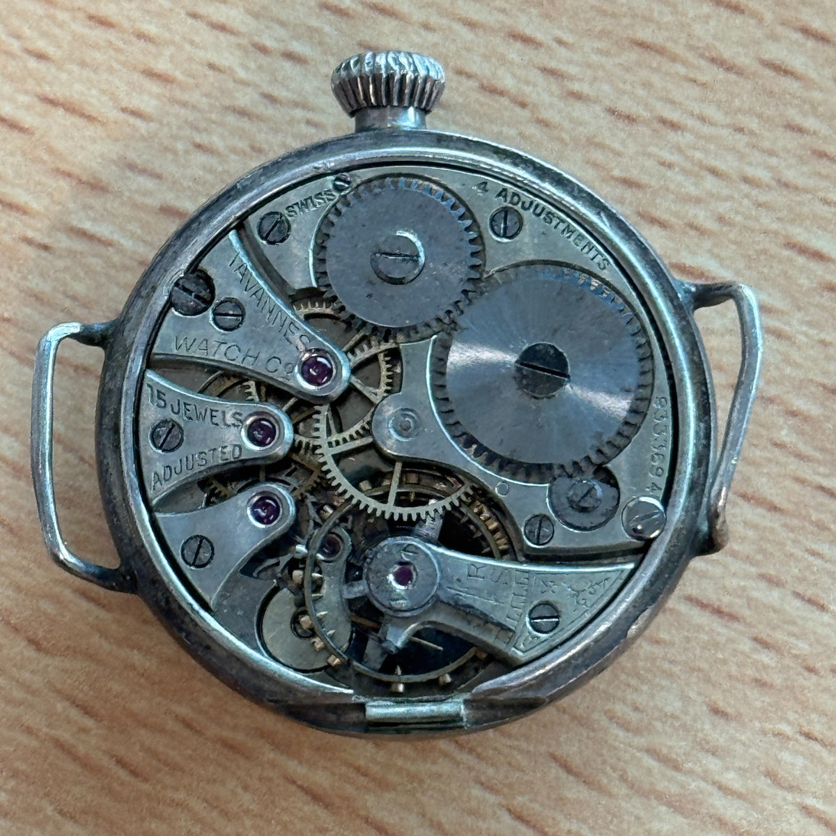 Tavannes Trench Watch - A.W.C.CO Sterling Case - To Restore / Repair - 28mm