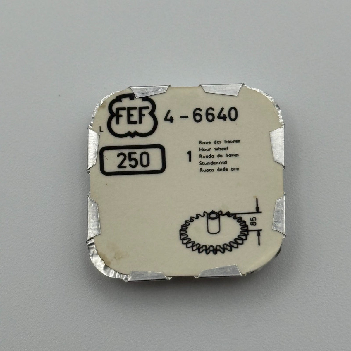 FEF 6640 Hour Wheel - 4 - 250 - New Old Stock - Watch Parts