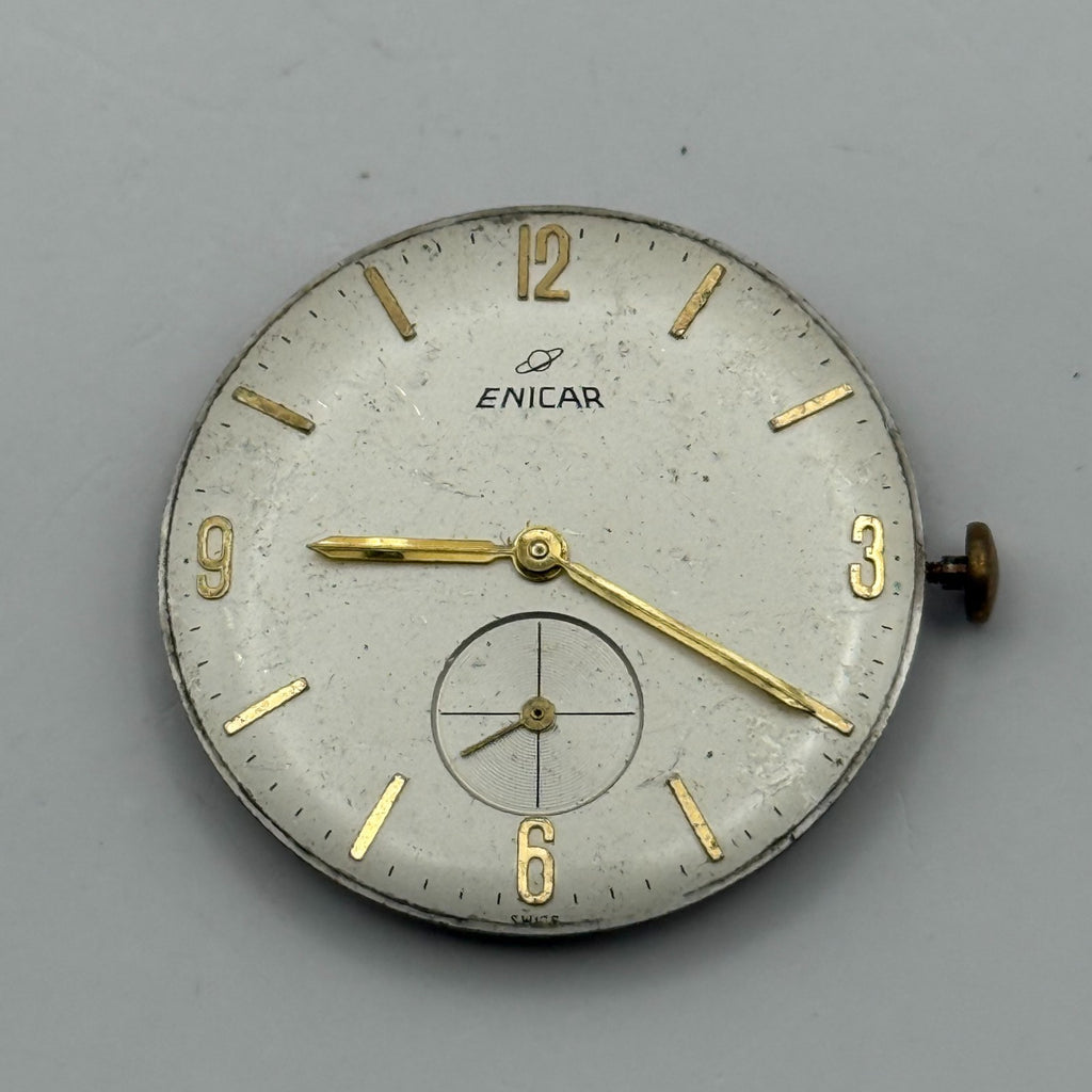 Enicar 1012B Watch Movement A-R 17 Jewels Running Manual Wind Vintage Parts 26mm