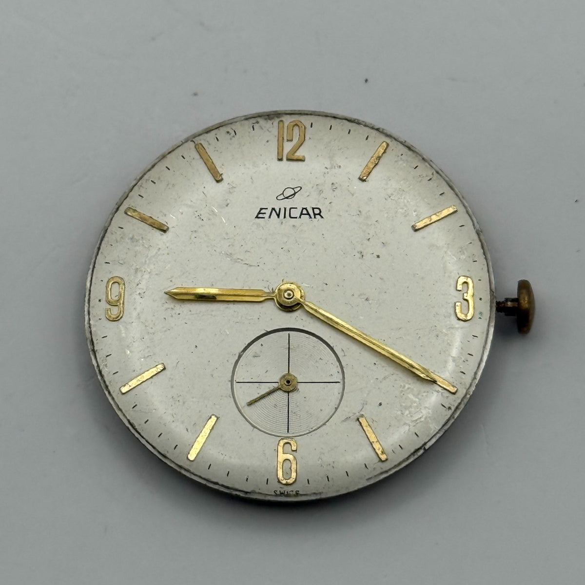 Enicar 1012B Watch Movement A-R 17 Jewels Running Manual Wind Vintage Parts 26mm