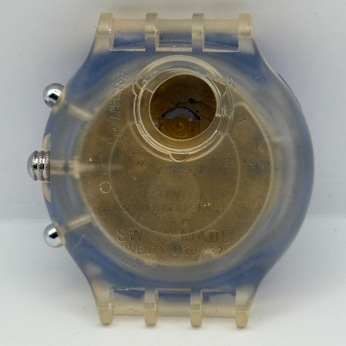 Vintage Swatch Aqua Chrono Watch SBK100 Silver Moon 1994 Swiss 45mm Parts Repair