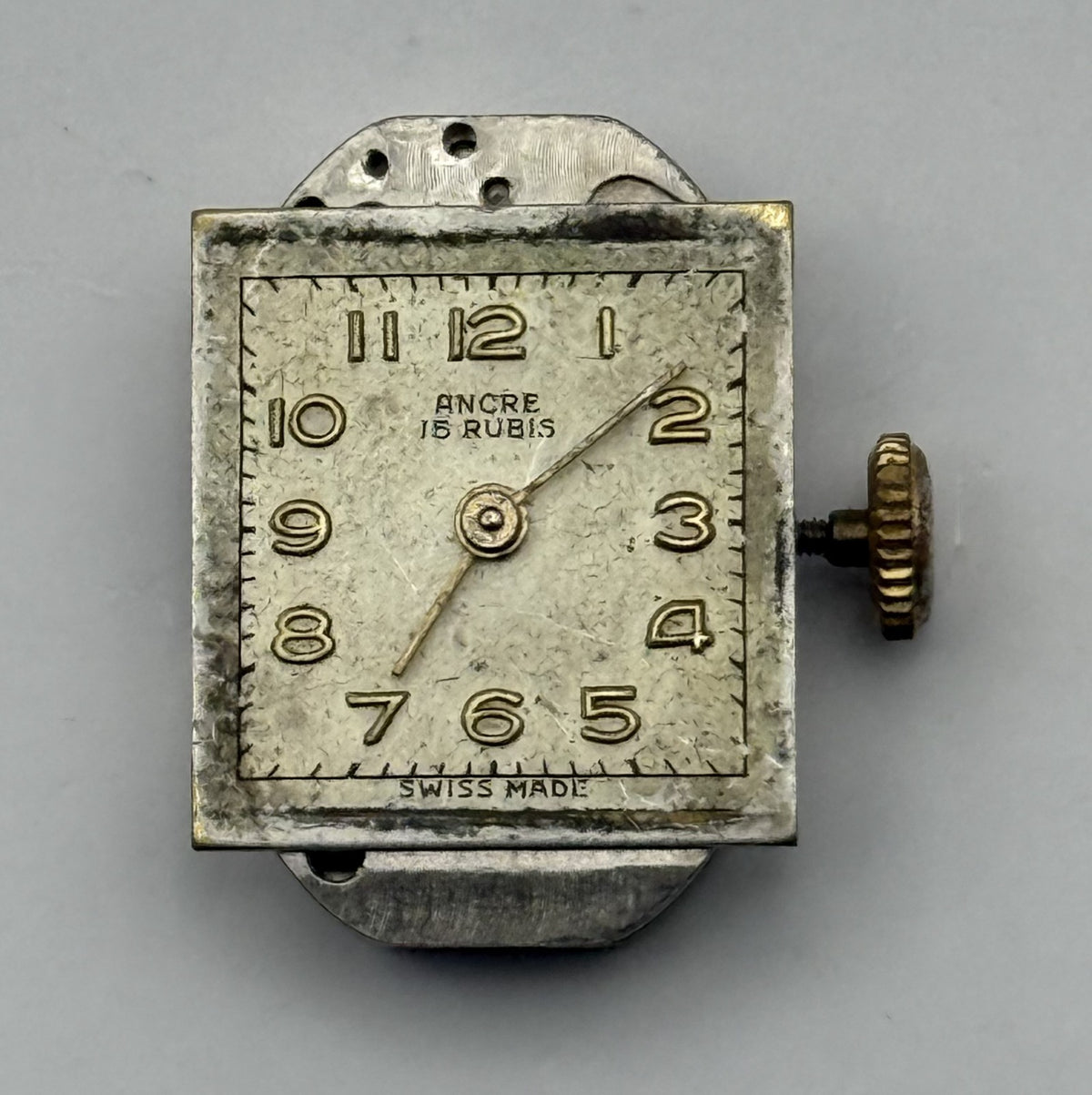 Peseux 120 Watch Movement Ancre 15 Rubis Swiss Manual Wind Parts Repair 12.8mm