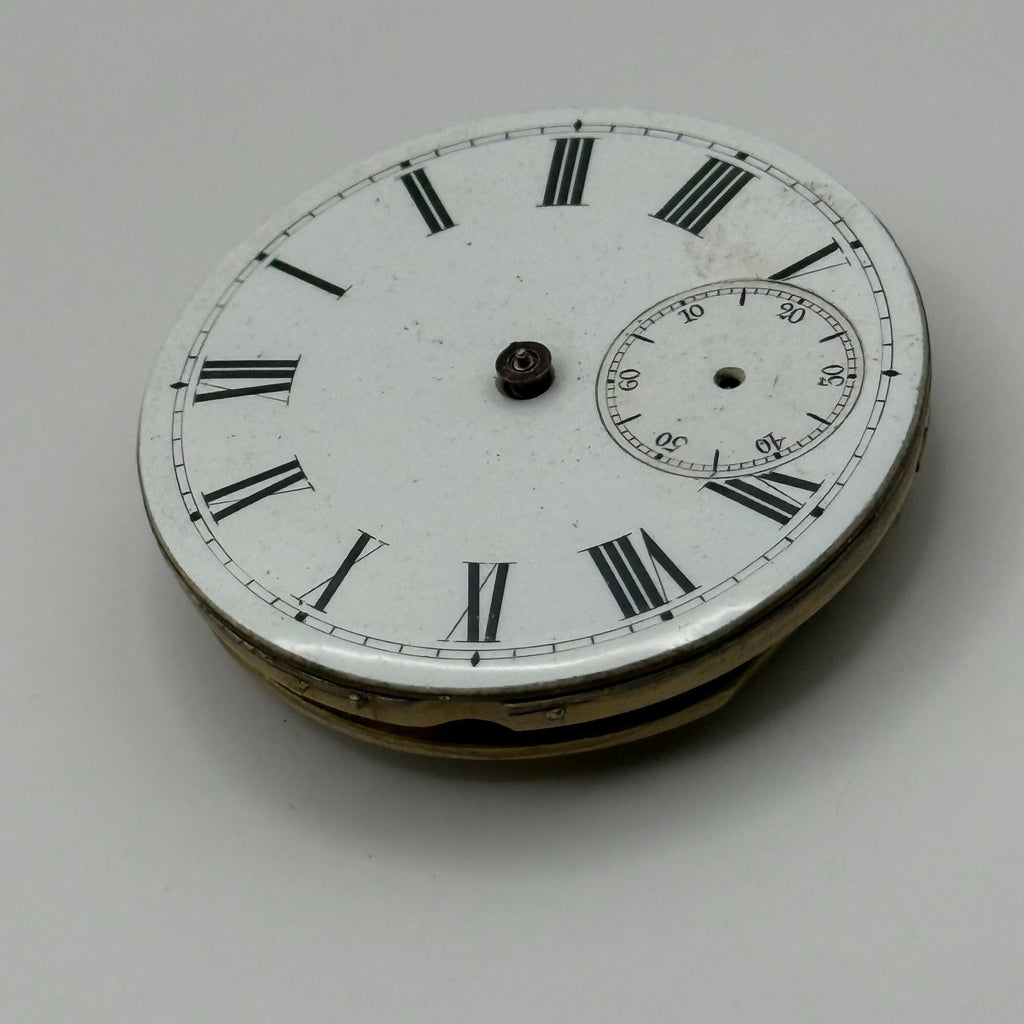 Cylinder Escapement Pocket Watch Movement - Unidentified - Parts / Repair 40.3mm