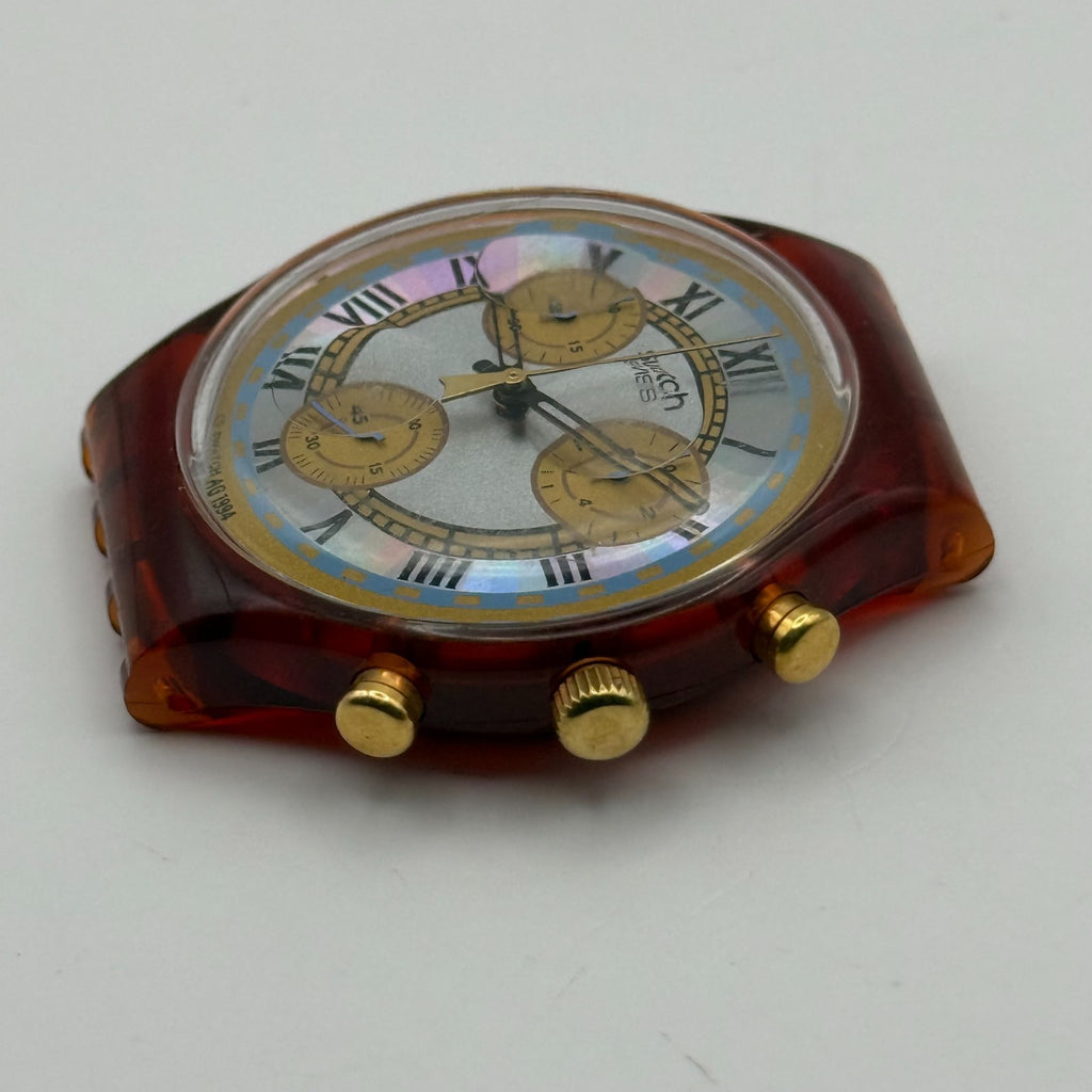 Vintage Swatch Chrono Watch SCF100 Romain 1994 ETA Quartz Swiss 40mm Parts 