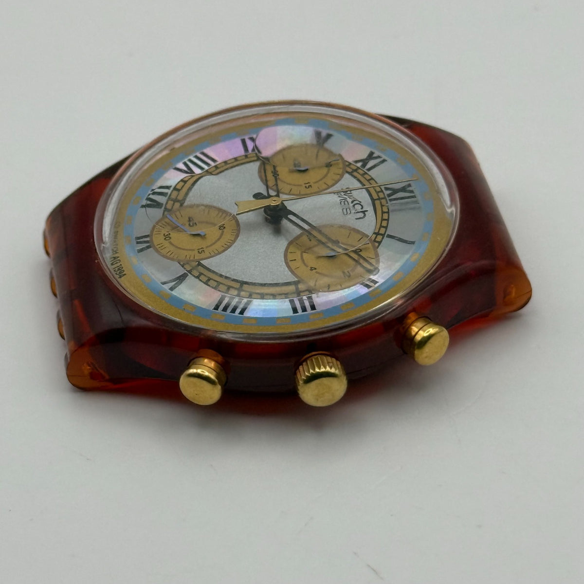 Vintage Swatch Chrono Watch SCF100 Romain 1994 ETA Quartz Swiss 40mm Parts 