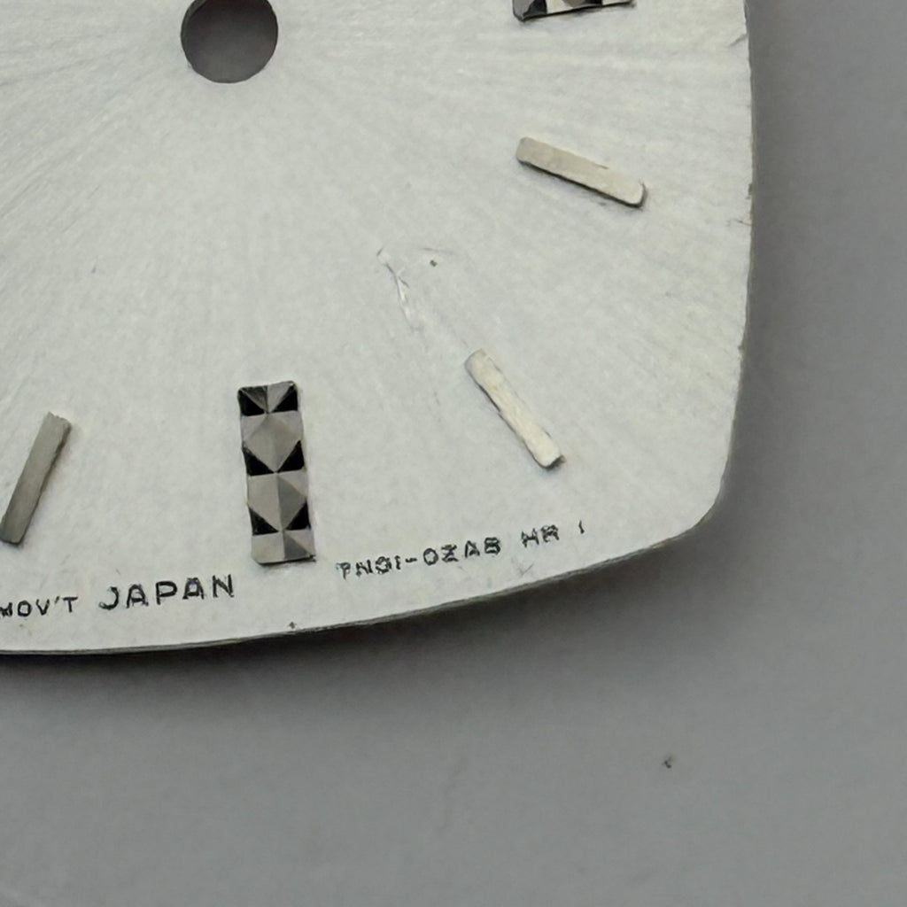 Seiko 7N01-0ZA8 Watch Dial Tonneau Silver Japan Spare Parts Repair 17.3mm
