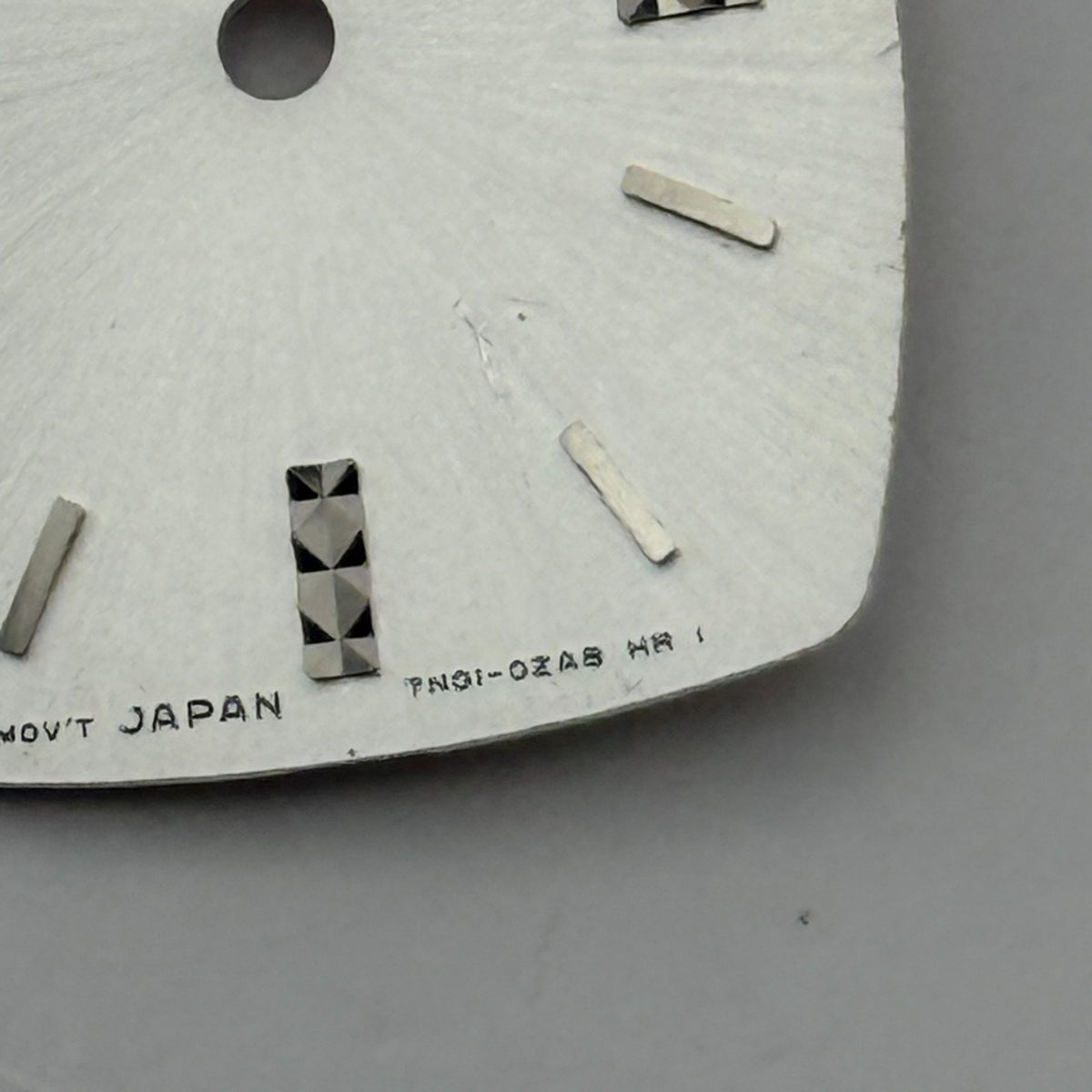 Seiko 7N01-0ZA8 Watch Dial Tonneau Silver Japan Spare Parts Repair 17.3mm