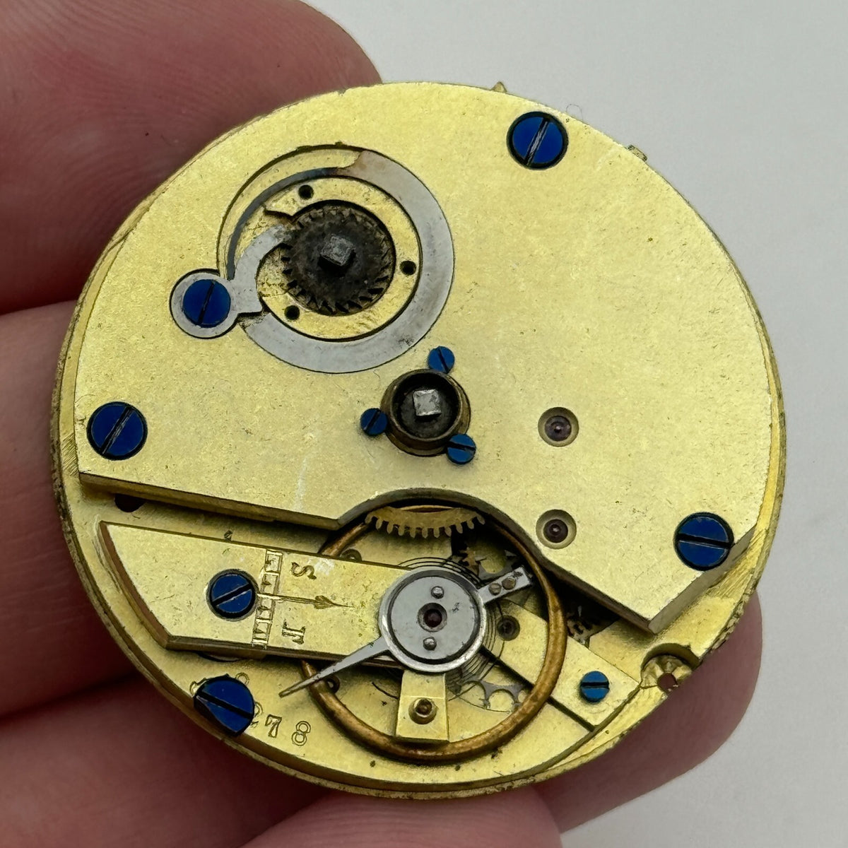 Unidentified Antique Key Wound Pocket Watch Movement PARTS REPAIR SPARES 36.3mm 