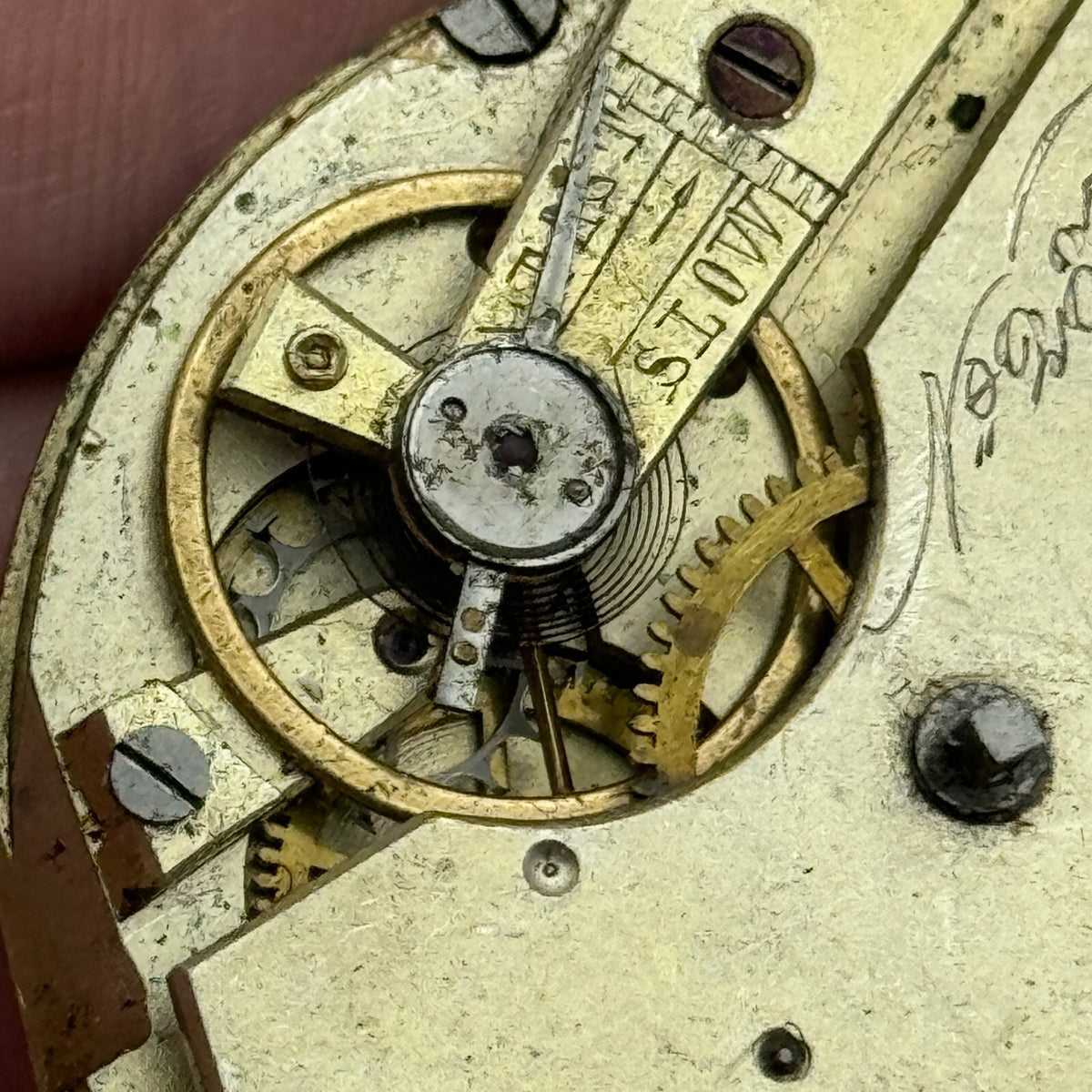 Antique Pocket Watch Movement Key Wound Parts Repair Spares 45.5mm