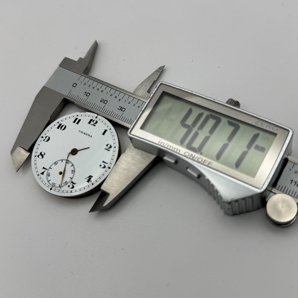 Uilkema Pocket Watch Movement Open Face Sub Seconds Vintage Parts Repair 38.9mm
