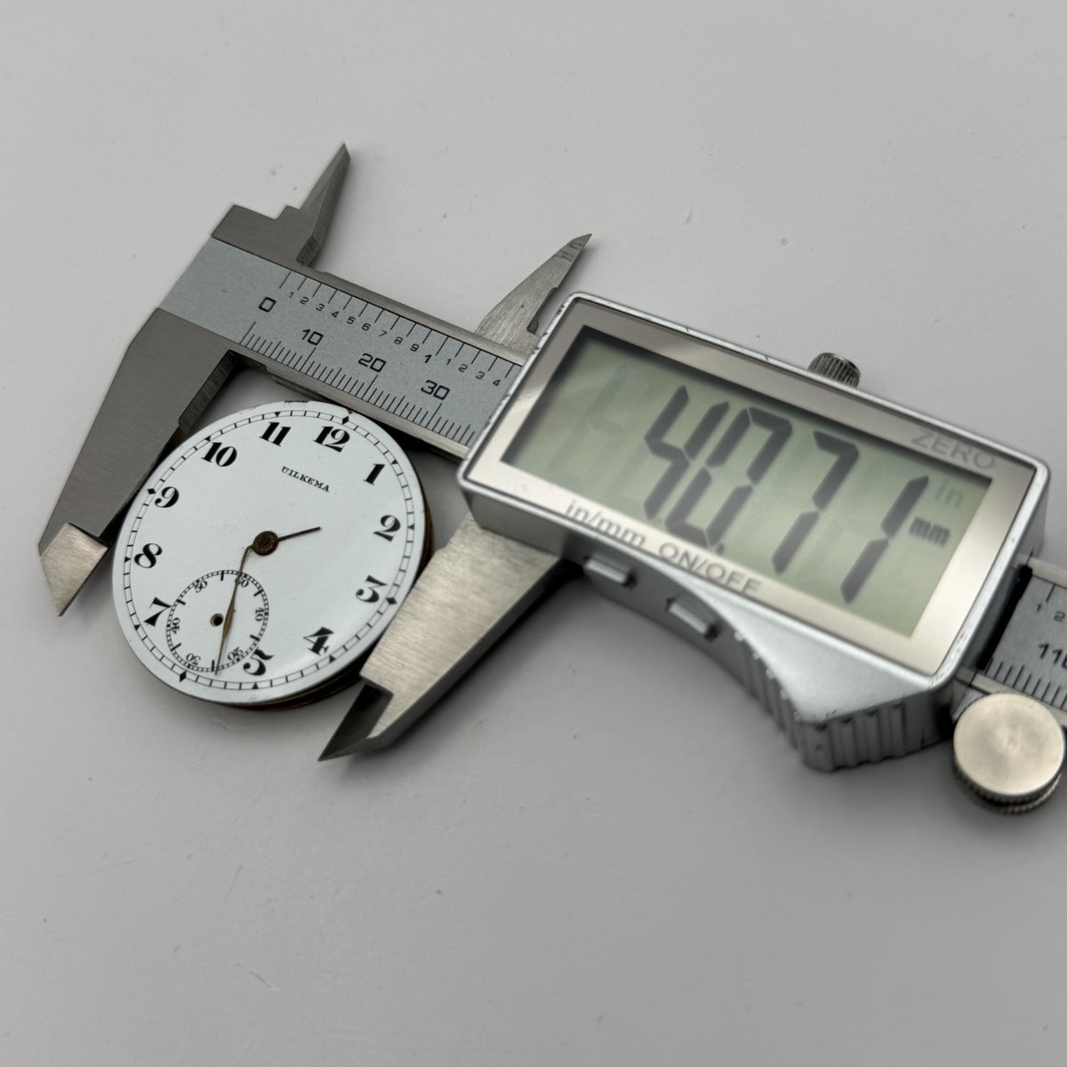 Uilkema Pocket Watch Movement Open Face Sub Seconds Vintage Parts Repair 38.9mm
