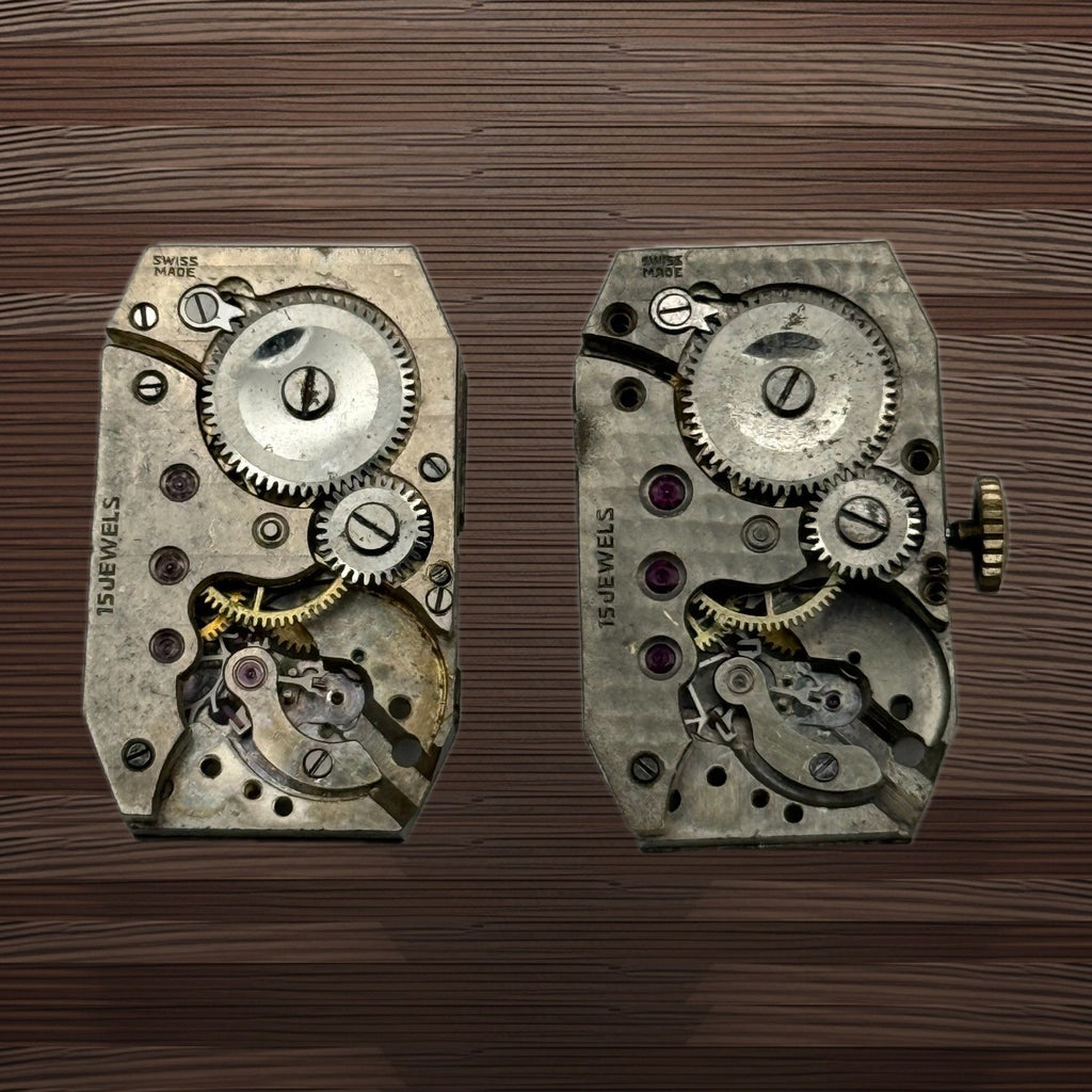 AS Watch Movement - x2 A. Schild Tank Tonneau - For Parts / Repair - 17.8mm