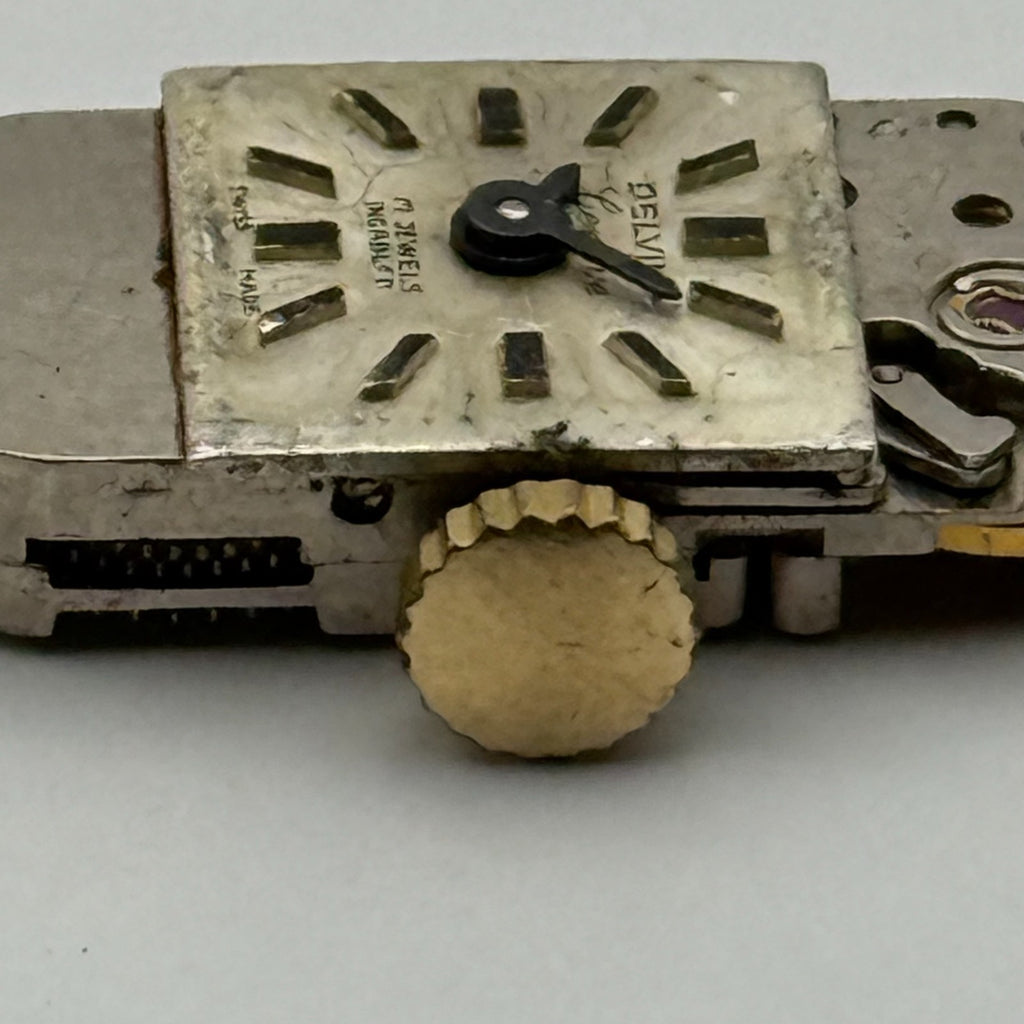 FHF 59-21 Watch Movement Delvina Swiss 17 Jewels Manual Wind Parts Repair 9mm
