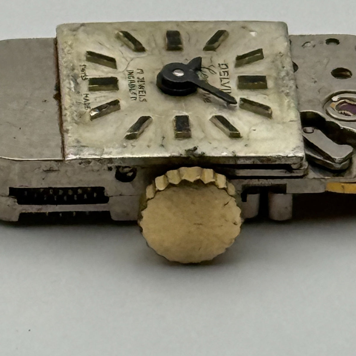 FHF 59-21 Watch Movement Delvina Swiss 17 Jewels Manual Wind Parts Repair 9mm