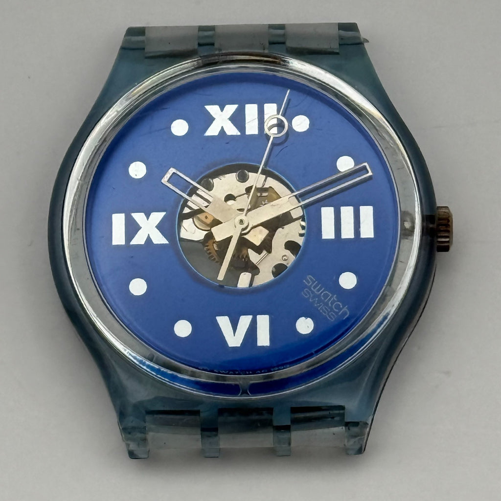 Vintage Swatch Gent Flex Watch GN110 Saphire Shade 1990 ETA Quartz 35mm Parts 