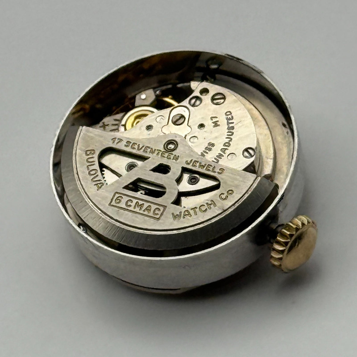 Bulova 6CMAC Watch Movement Running 17 Jewels Swiss Automatic Parts 16.4mm