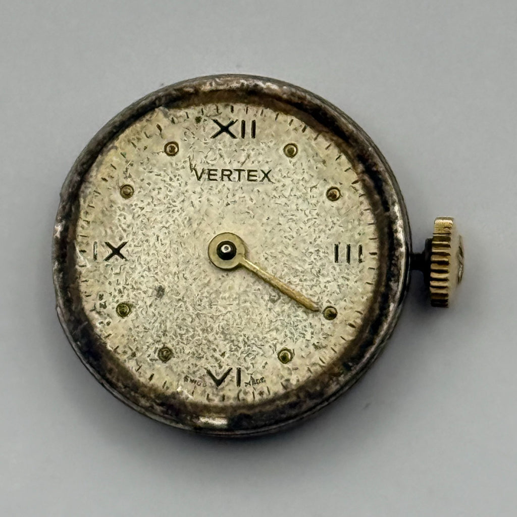 Vertex 42 Watch Movement - VW 15 Jewels - Running - For Parts / Repair - 19.6mm