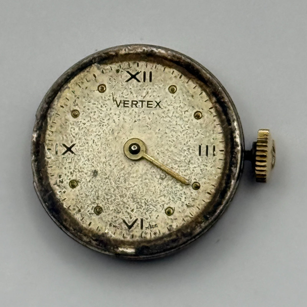 Vertex 42 Watch Movement - VW 15 Jewels - Running - For Parts / Repair - 19.6mm