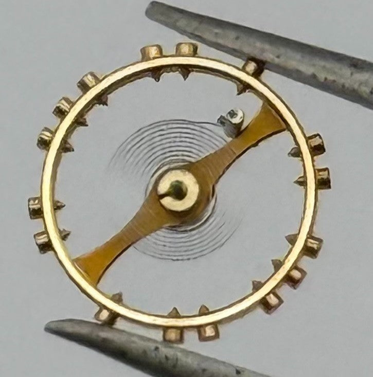 Helvetia 106 Balance Wheel Complete And Spring 5¼’’’ 218 Watch Movement Parts