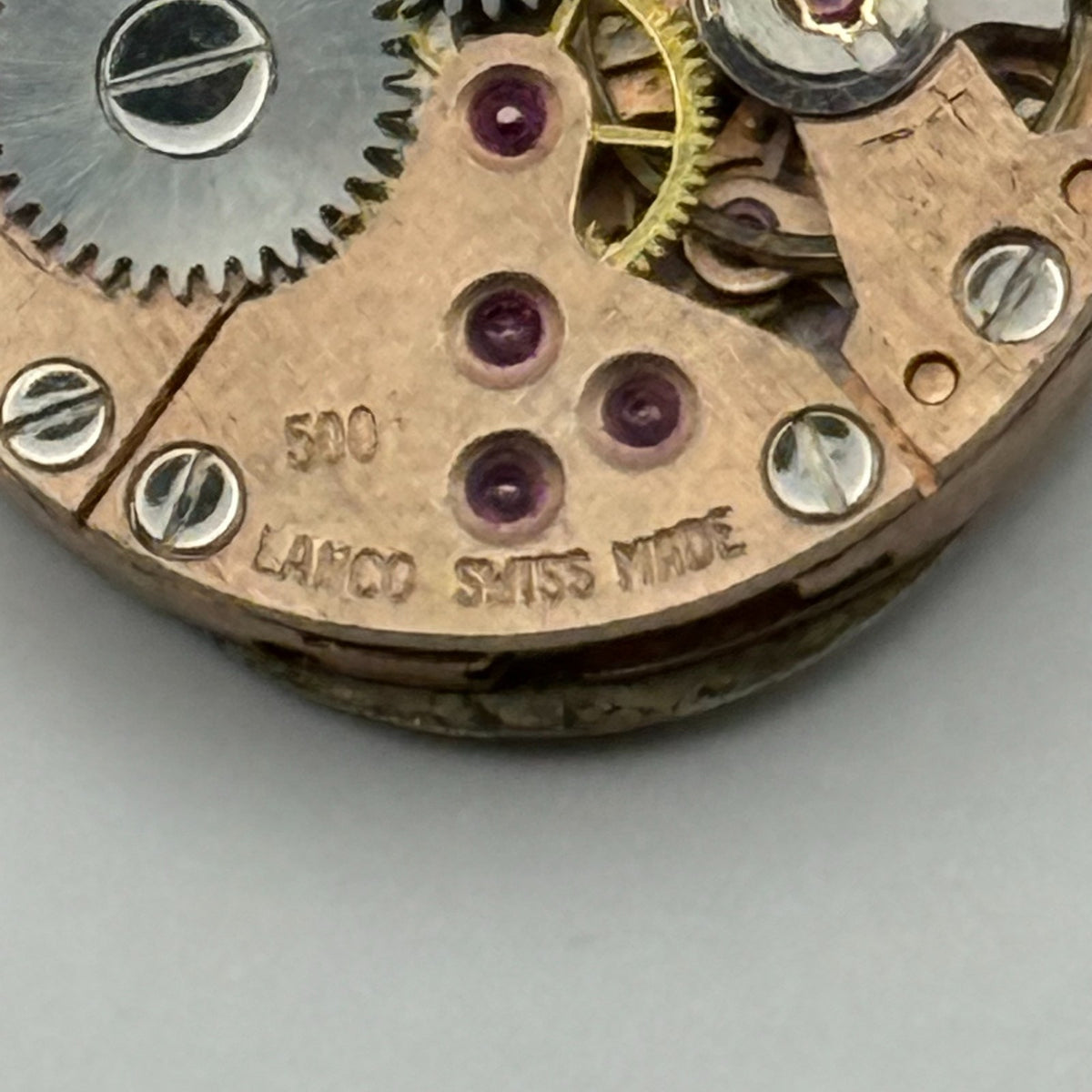Lanco 500 Watch Movement 17 Jewels Inacbloc Swiss Manual Wind Parts 12.9mm
