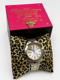 Pauls Boutique Cheetah Print Pillow Two Tone Bracelet Ladies Watch Brand New