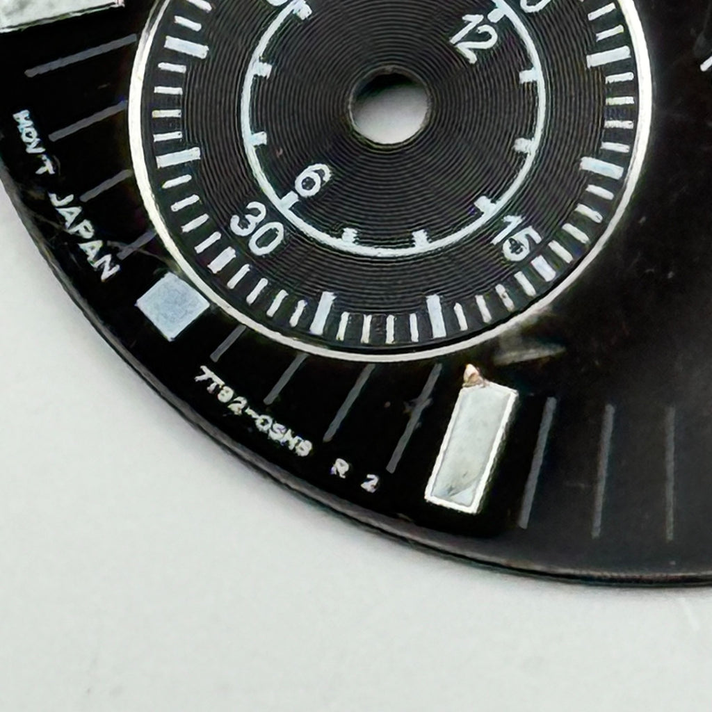 Seiko 7T82-0SN8 Watch Dial Chronograph Titanium Black Spare Parts Repair 28.4mm