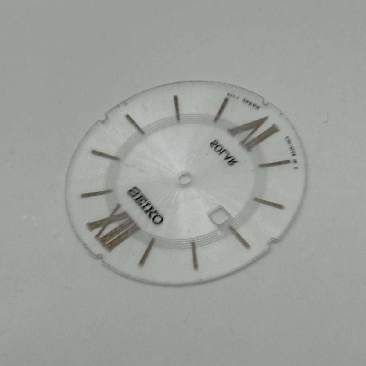 Seiko V137-0CA8 Watch Dial Solar Silver Tone Japan Spare Parts Repair 27.3mm