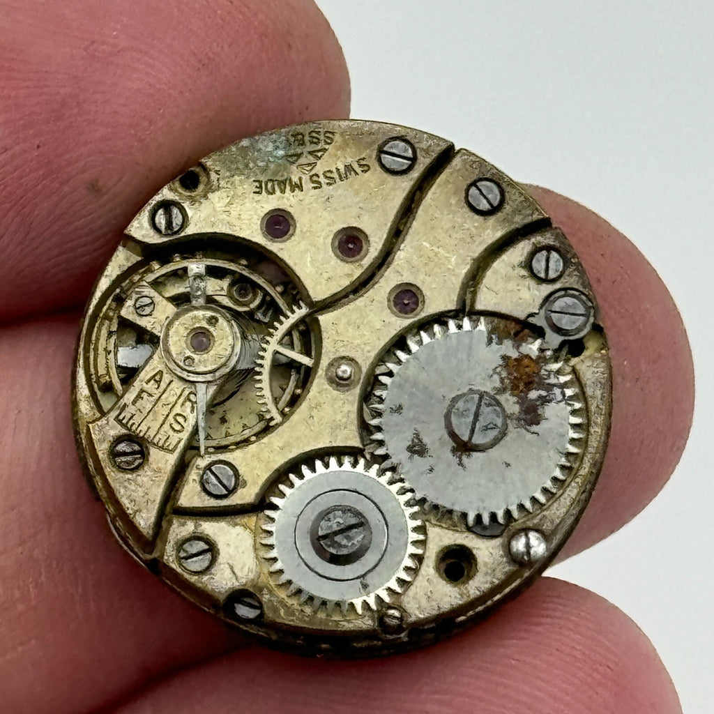 Stauffer S S & Co Watch Movement Manual Wind Swiss Vintage Parts Repair 22.6mm 