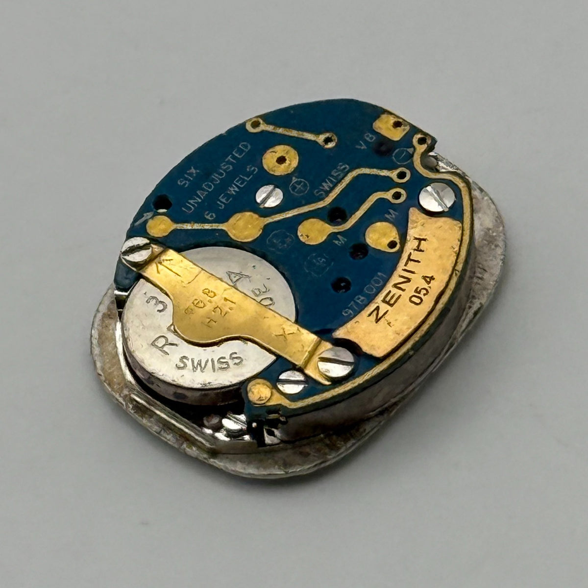 Zenith 05.4 Watch Movement Quartz UNTESTED 6 Jewels Swiss Parts Repair 12.8mm