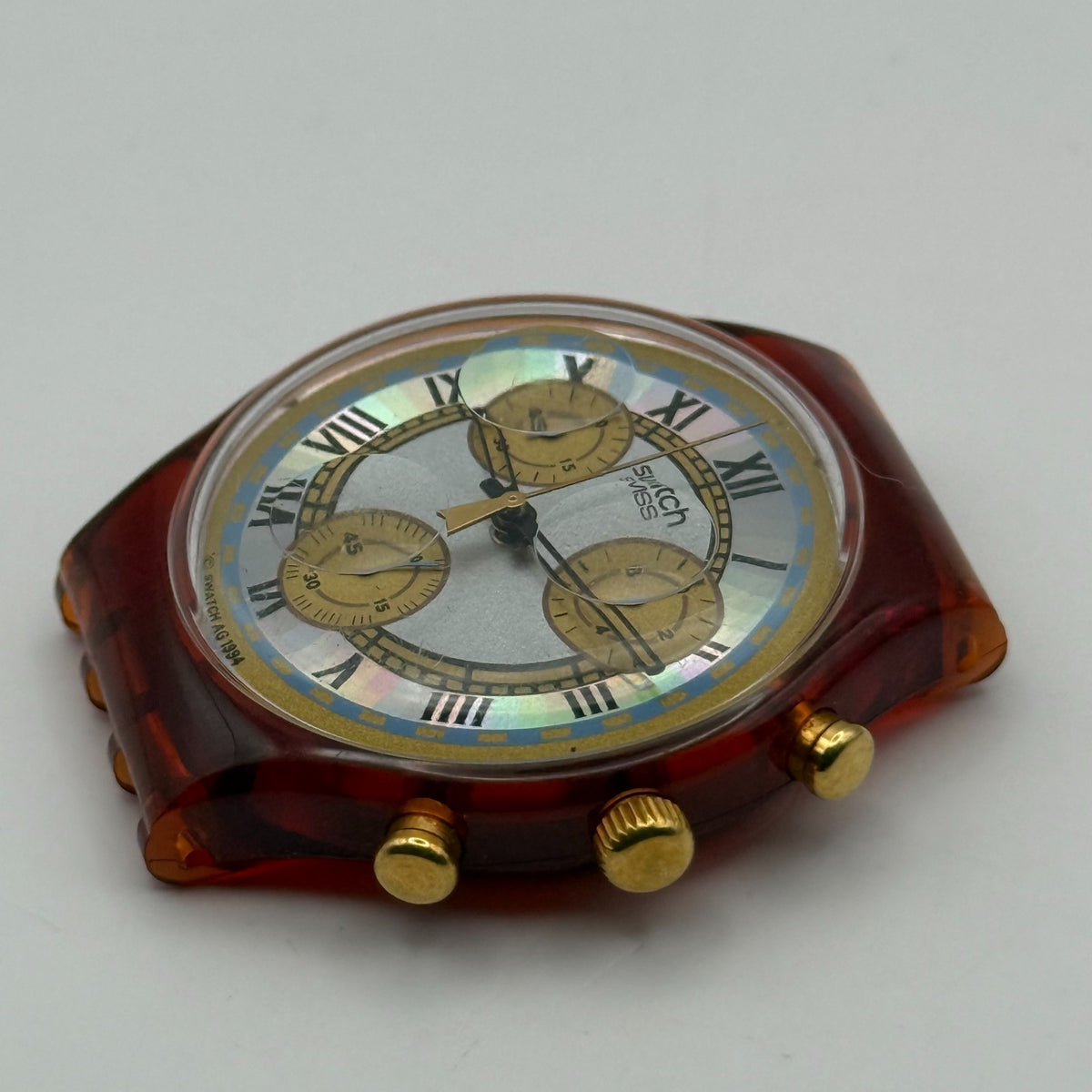 Vintage Swatch Chrono Watch SCF100 Romain 1994 ETA Quartz Swiss 40mm Parts