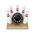Bowling Ball & Pins Miniature Clock Brand New Needs New Battery